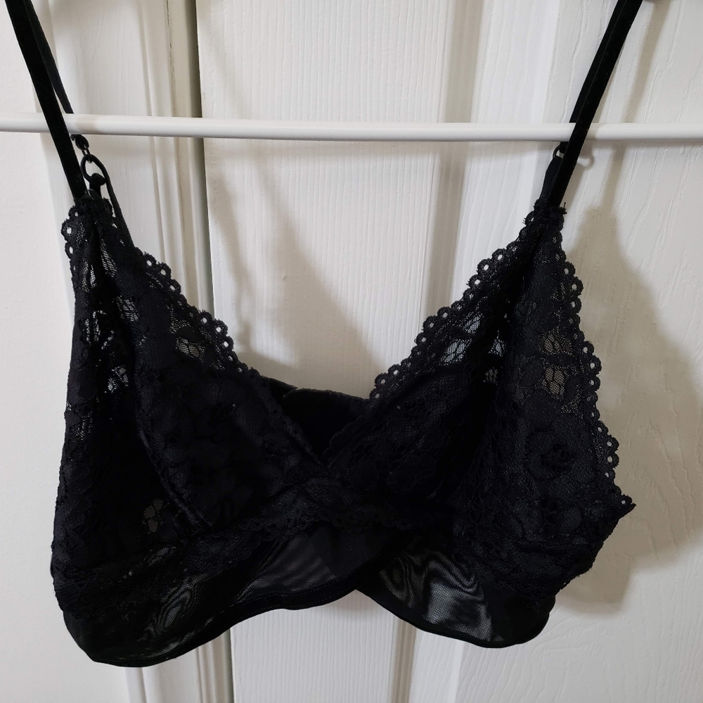 Black Lace Plunge Bralette
